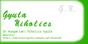gyula miholics business card